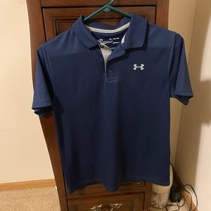 Navy blue boys under armour short sleeve polo, extra large